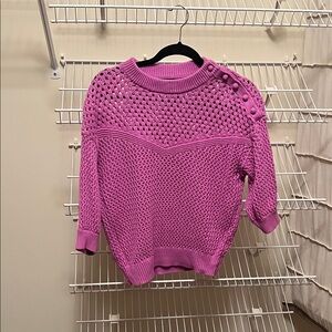 J. Crew Purple Button-Accent Sweater